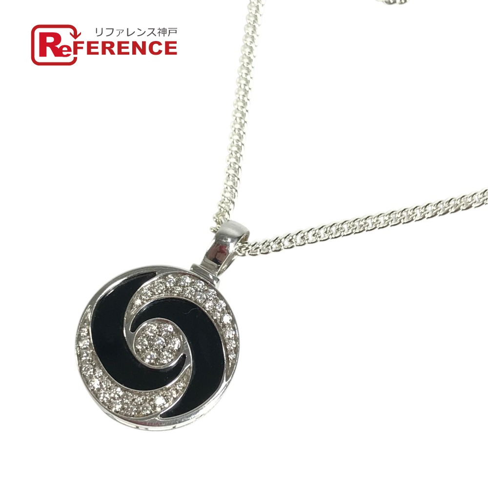 BVLGARI ブルガリ オニキス ダイヤ ダイヤモンド アレグラオプティカル ネックレス アクセサリー チョーカー K18 金 18K ネックレス WG750 ユニセックス シルバー 【中古】