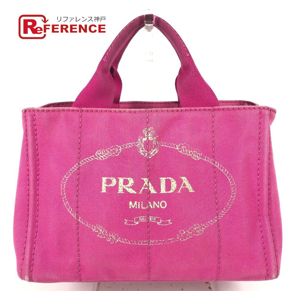 PRADA プラダ カナパ ロゴ カバン トートバッグ ハンドバッグ コットン ユニセックス ピンク 【中古】