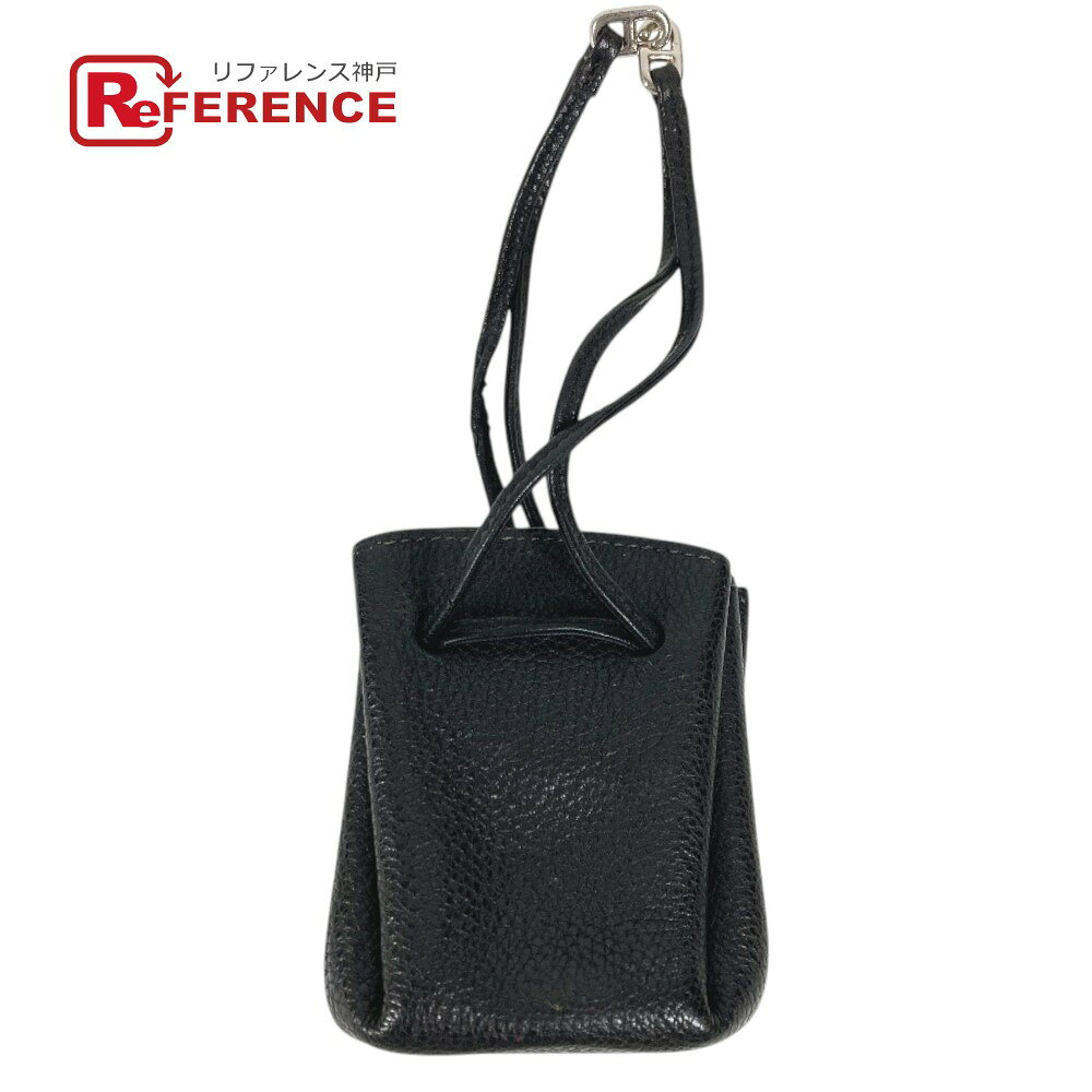 HERMES エルメス ヴェスパ 巾着ポーチ 小物入れ ポーチ レザー ユニセックス ブラック 【中古】