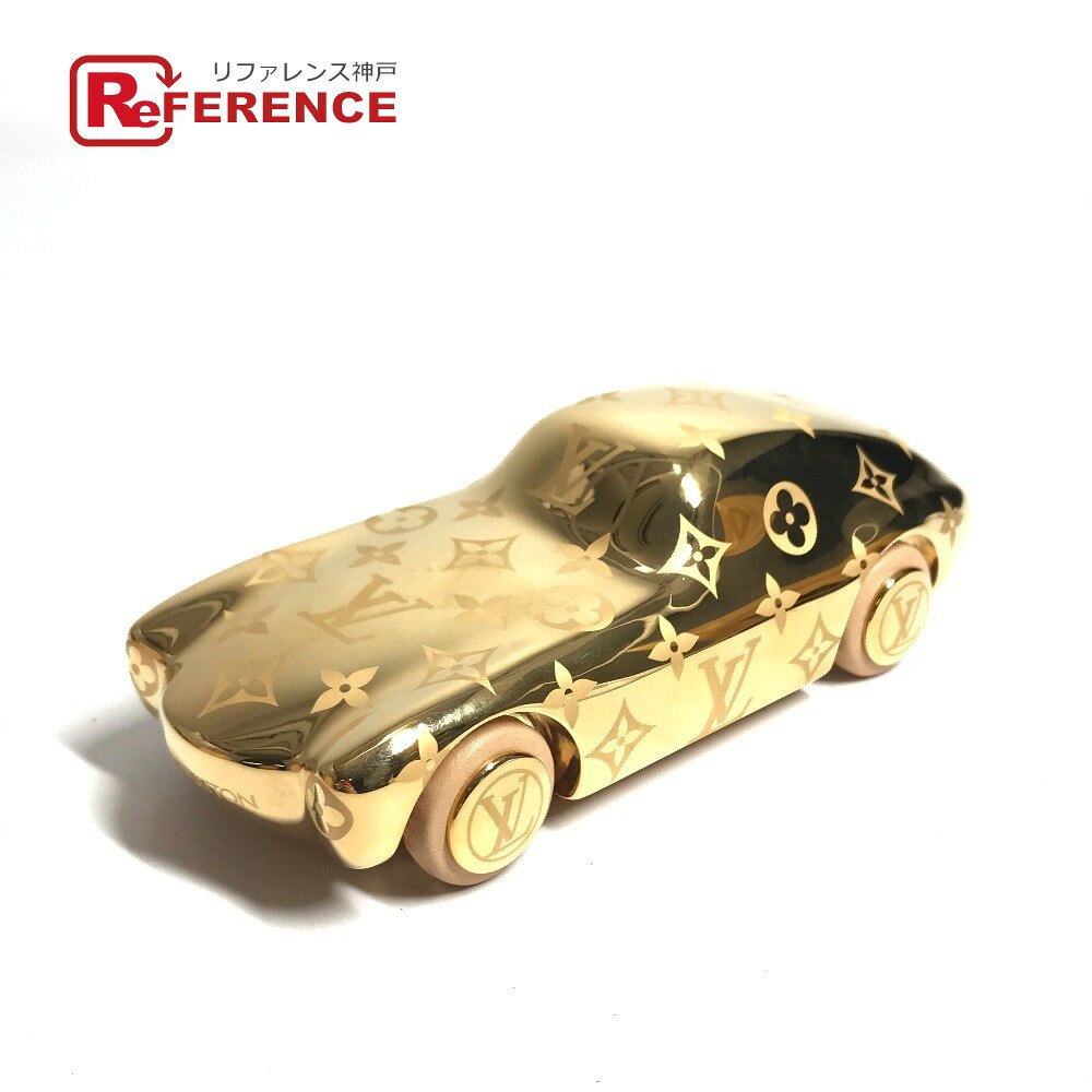 LOUIS VUITTON ルイヴィトン R97981 モノグラム VOGUEZ VOLEZ VOYAGEZ ペーパーウェイト 非売品 車 カー CAR オブジェ 真鍮 /ヌメ革 ユニセックス ゴールド 【中古】