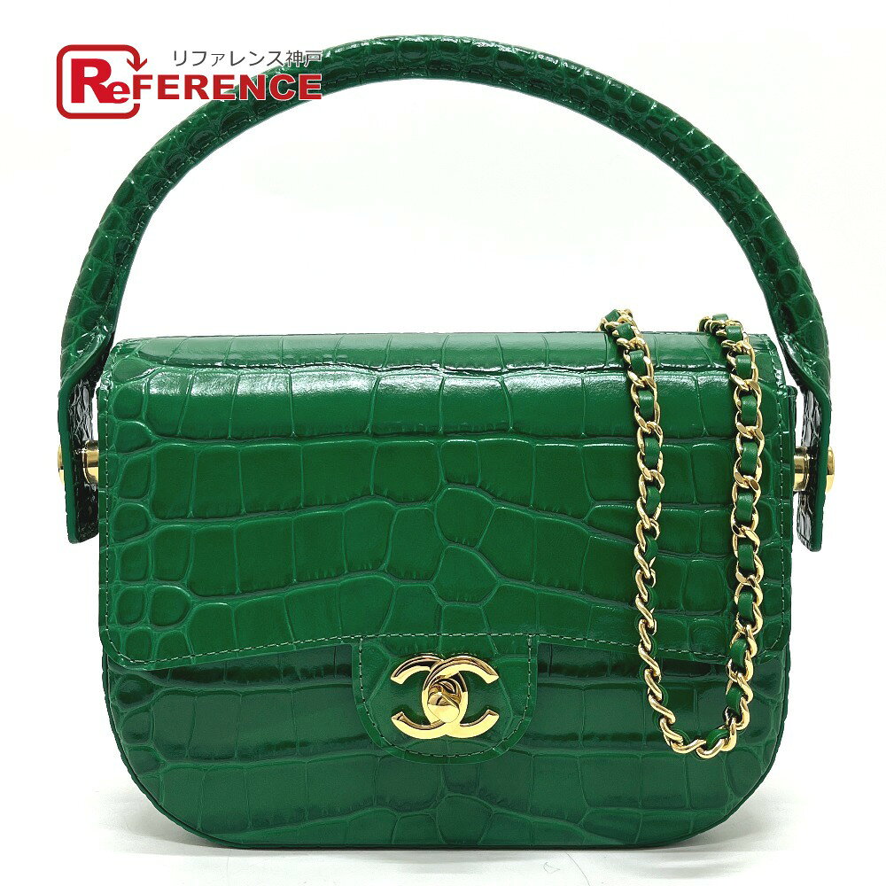 CHANEL シャネル AS6424 2026年 メティエダール ココマーク ミニ トップハンドルフラップ 2WAY ハンドバッグ 斜め掛け ショルダーバッグ レザー レディース グリーン 未使用 【中古】