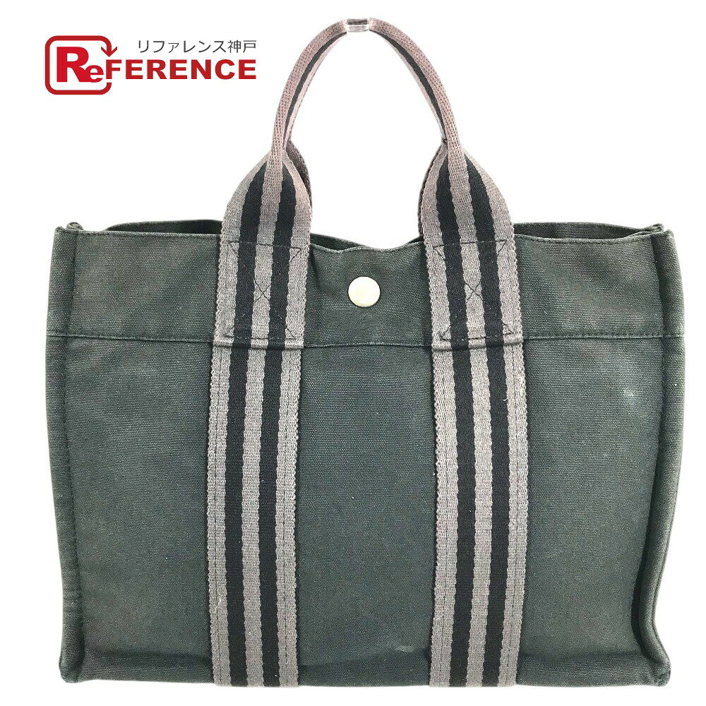 HERMES エルメス フールトゥPM フールトゥ PM トートバッグ カバン ハンドバッグ コットン ユニセックス ブラック 【中古】