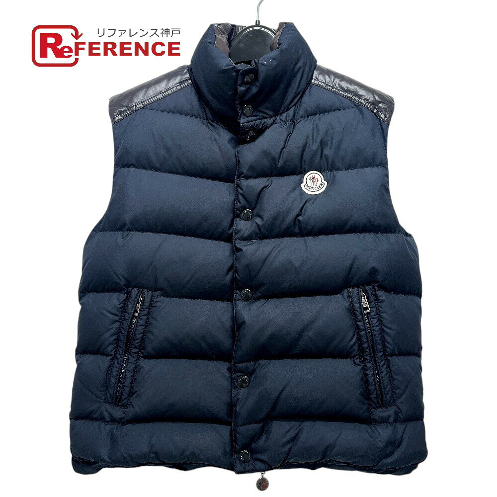 MONCLER モンクレール ワッペン ダウン ベスト ナイロン メンズ ブラック 【中古】
