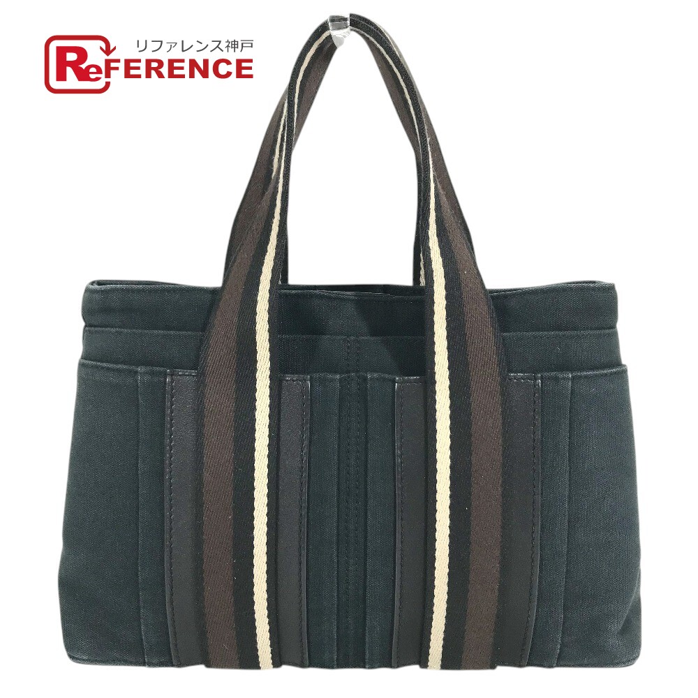 HERMES エルメス トロカホリゾンダルPM トートバッグ 肩掛け カバン トートバッグ キャンバス ユニセックス ネイビー 【中古】