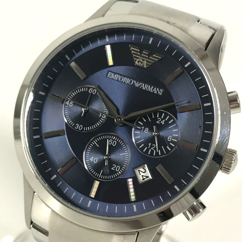 Emporio Armani エンポリオ・アルマーニ AR-2448 レナート クロノグラフ クォーツ 腕時計 ステンレススチール メンズ ブルー 【中古】