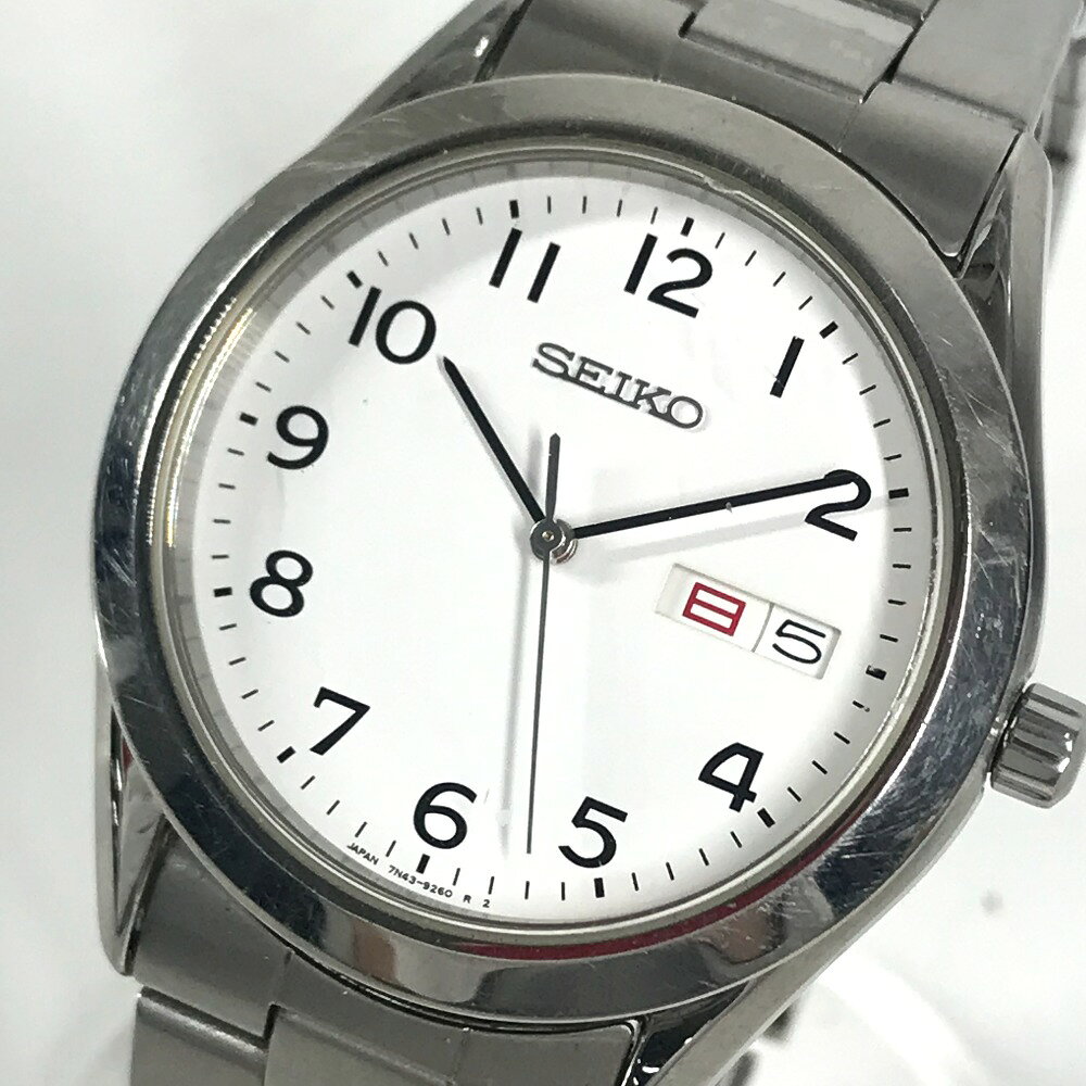 SEIKO セイコー 7N43-9080 スピリット クォーツ 腕時計 ステンレススチール メンズ ホワイト 【中古】