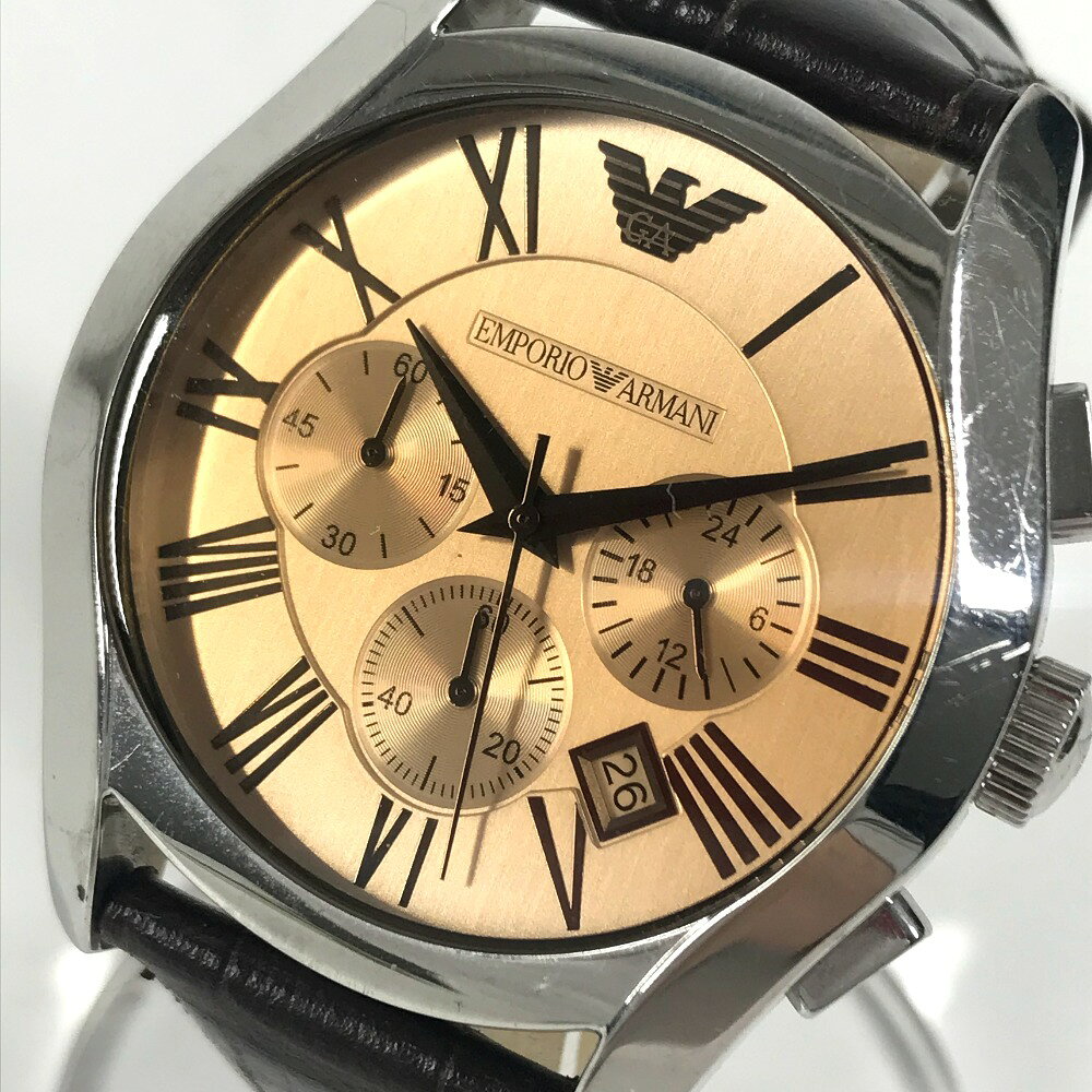 Emporio Armani エンポリオ・アルマーニ AR-1634 クォーツ 腕時計 ステンレス メンズ ブラウン 【中古】