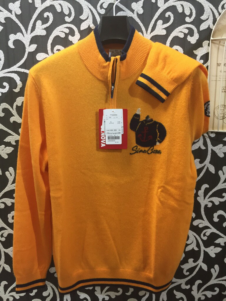 35％OFF秋冬ジップセーターシナコバ大人気オレンジ「SINACOVA」ホワイト＆ネイビー＆イエローマリンス..