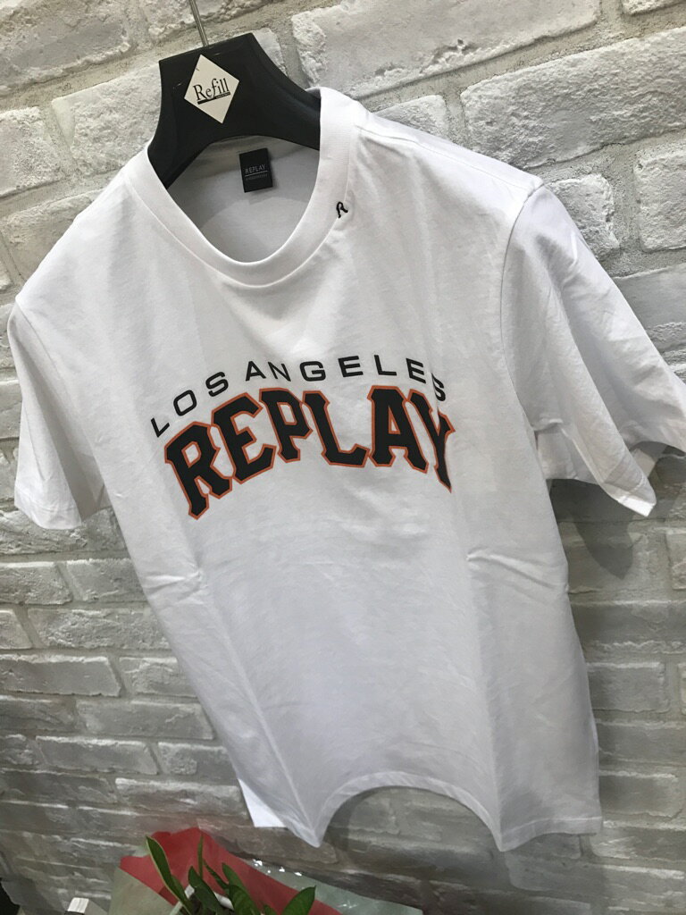 Military - 『REPLAY』半袖ホワイト『REPLAY』（リプレイ）ホワイト大人気Tシャツ（1万以上のお買い上げで送料無料）（父の日ラッピング無料）M3487-000-22432-001-定価￥8000