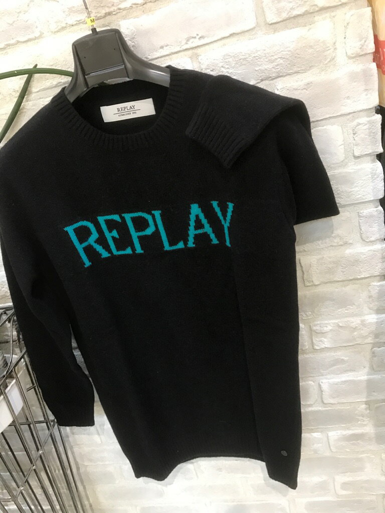 Three-Quarter Knit - レディース『REPLAY』ニット『ネイビー』（リプレイ）大人気（1万以上のお買い上げで送料無料）（ラッピング無料）DK1230-000-G22571J-098-24000