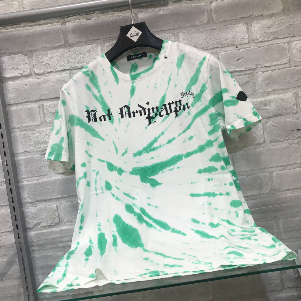 『REPLAY』グリーン半袖（リプレイ）大人気Tシャツ（1万以上のお買い上げで送料無料）（父の日ラッピング無料）