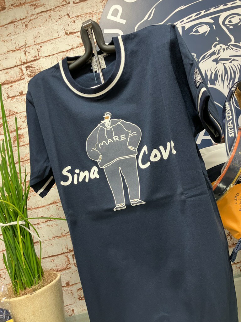 Rakuten - シナコバ半袖Tシャツ綿100％大人気「SINACOVA」ホワイト＆ネイビーマリンスポーツ（1万以上のお買い上げで送料無料）（父の日ラッピング無料）