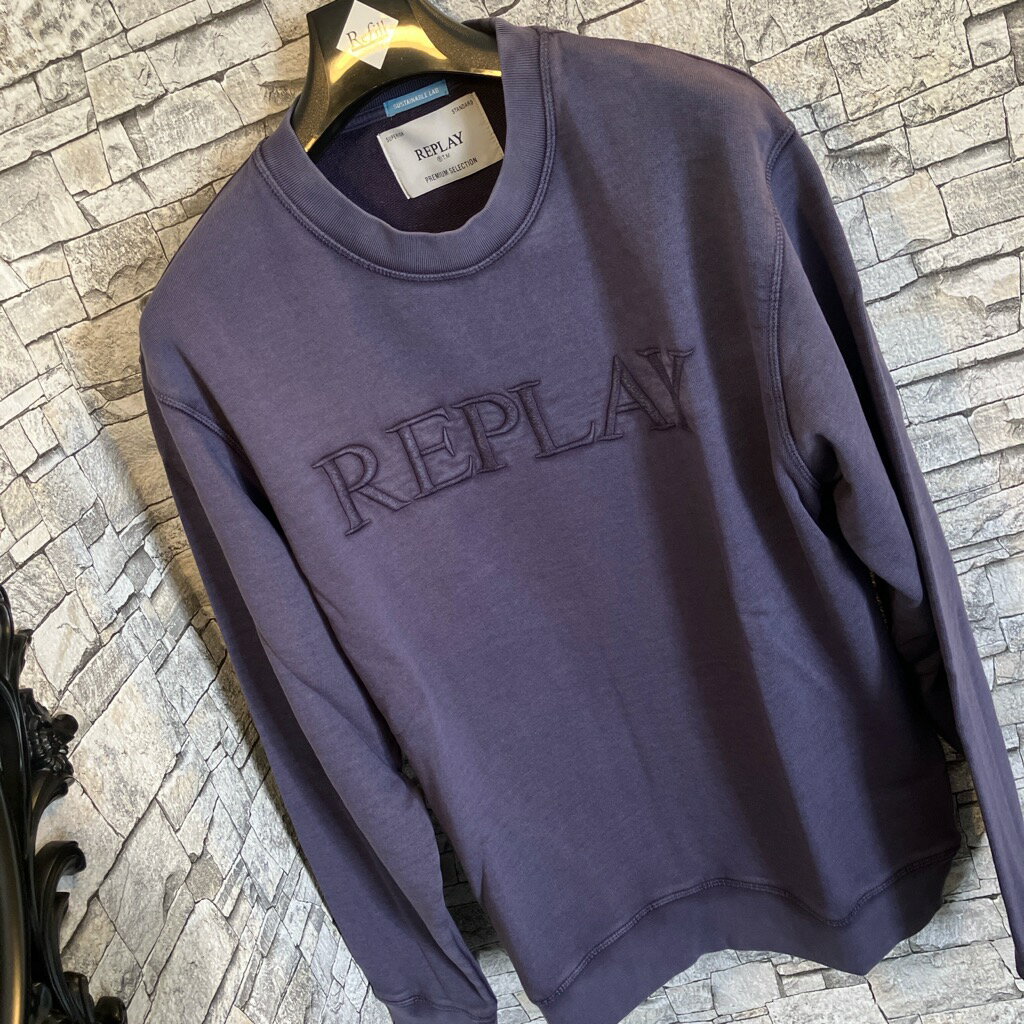 『REPLAY』ダメージ『M6960-792-31900』（リプレイ）大人気トレーナー（1万以上のお買い上げで送料無料）（父の日ラッピング無料）