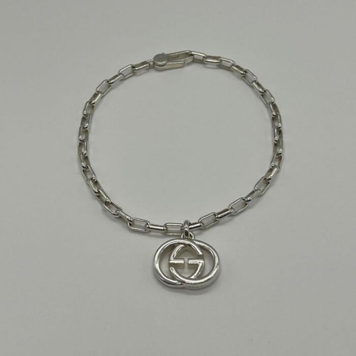 gucci GUCCI◇インターロッキングG/燻加工/ブレスレット/SV925/SLV