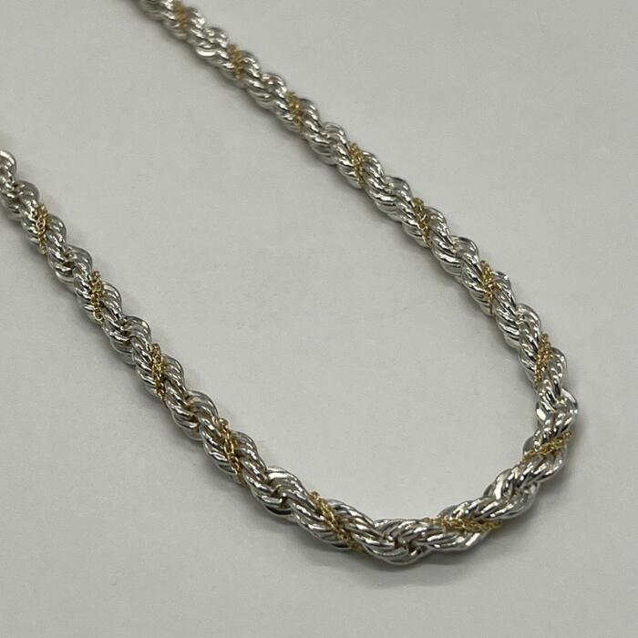 【中古】ティファニー TIFFANY&CO ツイストロープ ネックレス コンビ