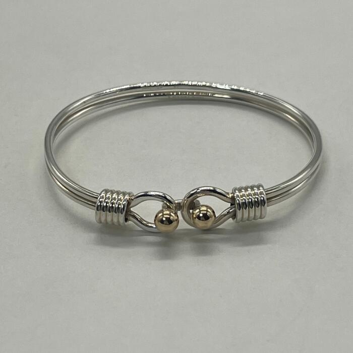 【中古】ティファニー TIFFANY ダブルフックアンドアイ バングル コンビ