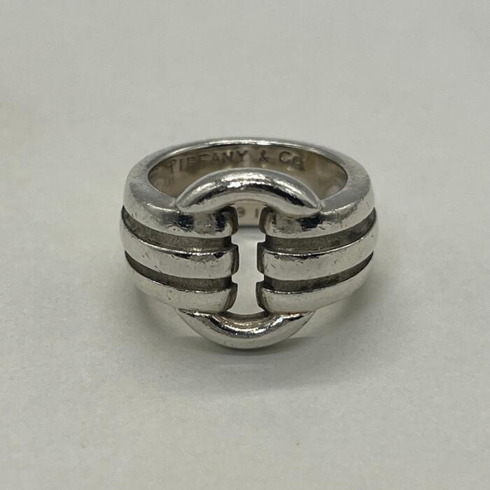 【中古】ティファニー TIFFANY グルーブド サークル リング 15号 SV925