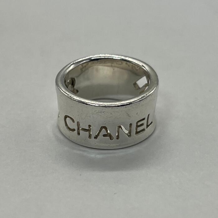 Rakuten - 【中古】シャネル CHANEL ロゴ ワイド リング 8号 SV925 クローバー メンズ レディース ユニセックス ヴィンテージ オールド 指輪 シルバー925 アクセサリー