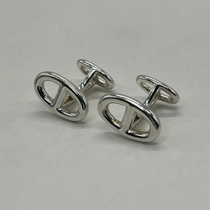 【美品】HERMES カフリンクス セリエ シェーヌダンクルチェーン ブルー 楽天市場】エルメス シェーヌダンクル（カフス｜メンズジュエリー