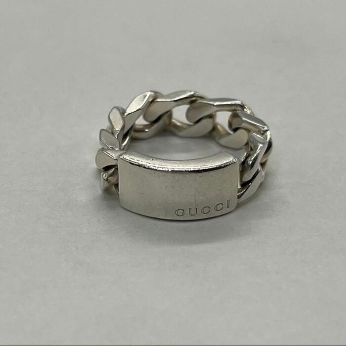 Rakuten - 【中古】グッチ GUCCI IDプレート 喜平チェーンリング 表記サイズ15 SV925 メンズ レディース ユニセックス ヴィンテージ オールド 指輪 シルバー925 アクセサリー