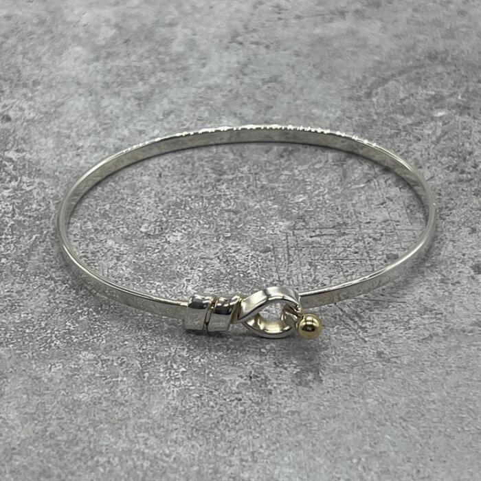 Rakuten - 【中古】ティファニー TIFFANY&CO フックアンドアイ バングル コンビ SV YG メンズ レディース ヴィンテージ オールド シルバー925 チェーン アクセサリー