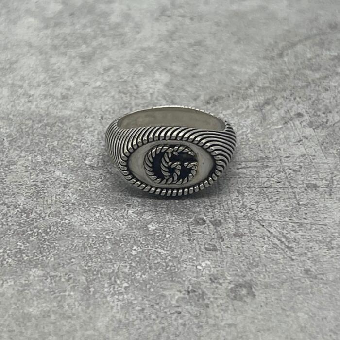 Rakuten - 【中古】グッチ GUCCI GGマーモント ダブルG リング ツイスト 21号 SV SV925 メンズ レディース ヴィンテージ オールド 指輪 シルバー925 アクセサリー