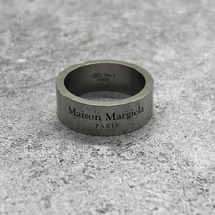 樂天商城 - 【中古】メゾンマルジェラ MAISON MARGIELA ロゴ リング SV 19号 メンズ レディース ユニセックス ヴィンテージ オールド 指輪 シルバー925 アクセサリー