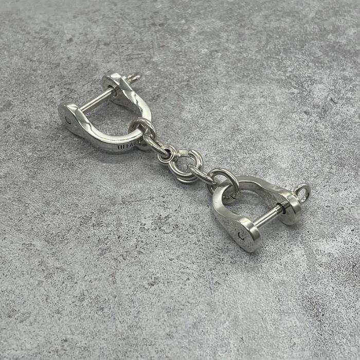 樂天商城 - 【中古】ティファニー TIFFANY ダブルシャックル キーリング SV925 キーリング キーホルダー キーチェーン バッグチャーム メンズ レディース ユニセックス ヴィンテージ オールド シルバー925 アクセサリー