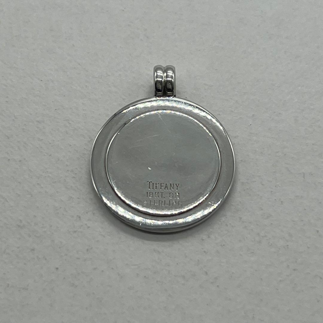 【中古】ティファニー TIFFANY 旧ロゴ コインネックレストップ コンビ オールド メ...