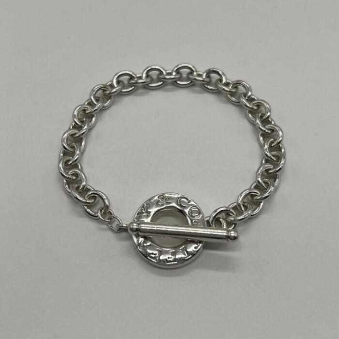 【中古】ティファニー TIFFANY ドーナツリンク チェーントグル ブレスレット SV925