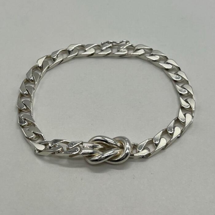 【中古】ティファニー TIFFANY センターノット チェーン ブレスレット 70年代