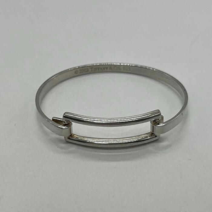 【中古】ティファニー TIFFANY オープンレクタングル オープンスクエア バングル
