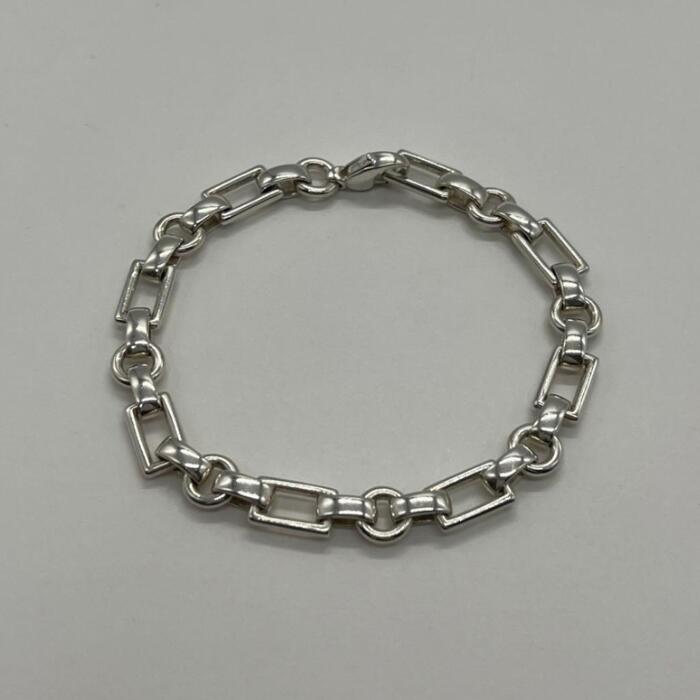 【中古】ティファニー TIFFANY レクタングルドーナツオーバルチェーン ブレスレット