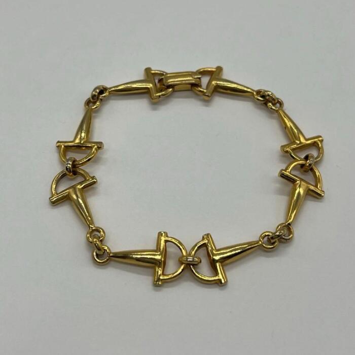 【中古】セリーヌ CELINE ホースビットモチーフ ブレスレット GP