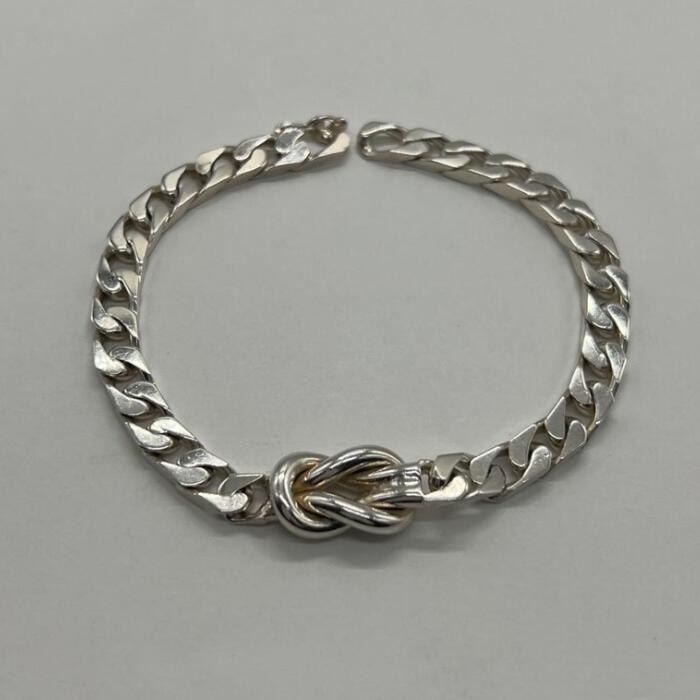 【中古】ティファニー TIFFANY センターノット チェーン ブレスレット 70年代