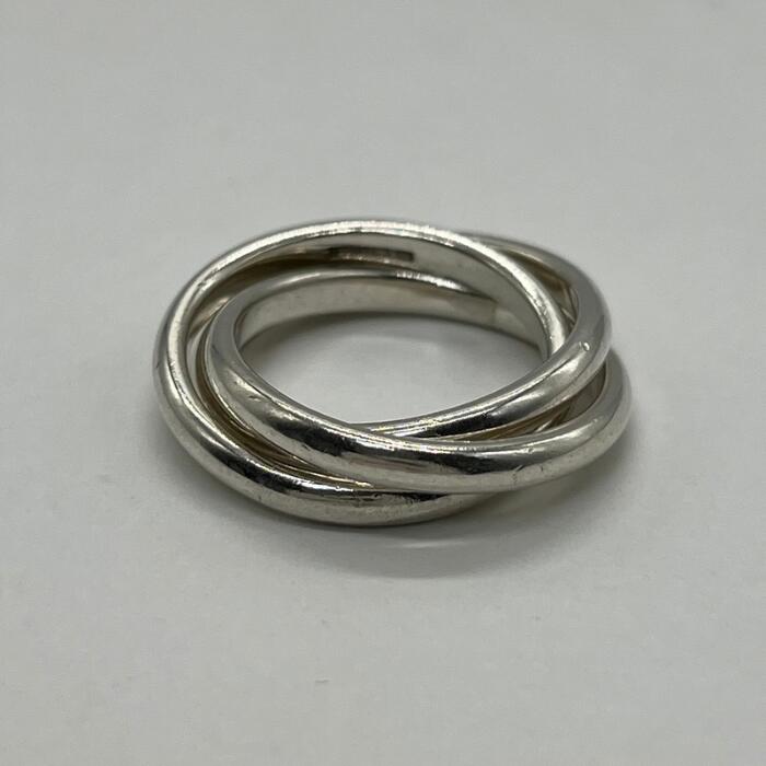 【中古】ティファニー TIFFANY トリニティリング 3連リング 15号 SV925