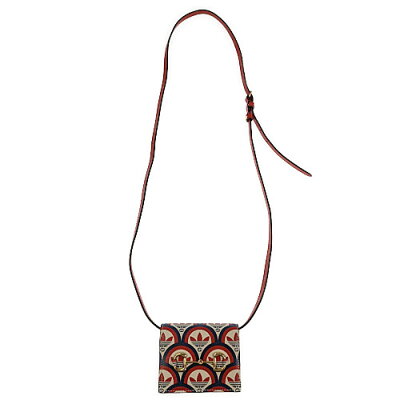 GUCCI×adidas グッチ アディダス コラボ ホースビット付き カードケース 702248 レザー レッド ホワイト ブルー バッグ ショルダーバッグ ショルダーウォレット ミニウォレット コンパクト レディース