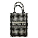 Christian Dior　CD　クリスチャンディオール　BOOK TOTE ミニ フォンバッグ　S5555CZAE_M911　キャンバス　ホワイト　ブラック　千鳥格子　バッグ　ハンドバッグ　ショルダーバッグ　2WAY