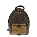 Louis Vuitton　LV　ルイヴィトン　パームスプリングスPM　M44870　モノグラム・リバース　レザー　ブラウン　バッグ　リュック　バックパック