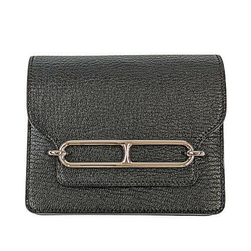 HERMES　エルメス　ルリ スリム　Z刻　シェブルミゾル　ブラック　シルバー金具　財布　コンパクトウォレット　ユニセックスのサムネイル