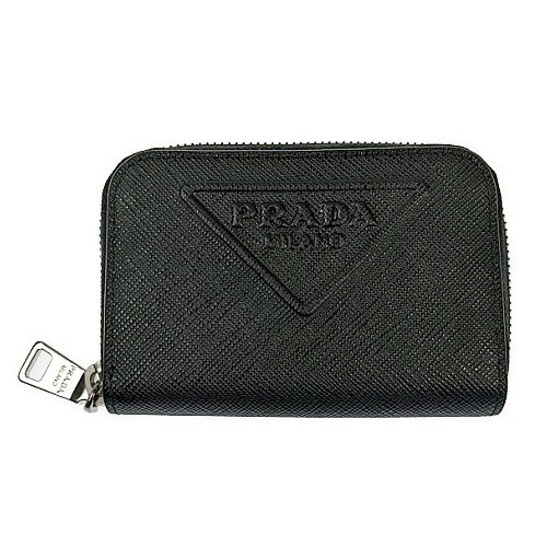 PRADA　プラダ　サフィアーノ　コインケース　2MM003　サフィアーノ エンボス　レザー　ブラック　財布　カードケース　ユニセックス