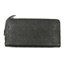 Louis Vuitton　LV　ルイヴィトン　ジッピー・ウォレット　M61864　ICチップ反応有　モノグラム・アンプラント　レザー　ブラック　財布　長財布　ロングウォレット　ユニセックス