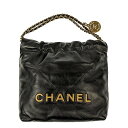 CHANEL シャネル 22 ミニ ハンドバッグ AS3980 カーフスキン ブラック ゴールド金具 バッグ ショルダーバッグ チェーンショルダー 2WAY