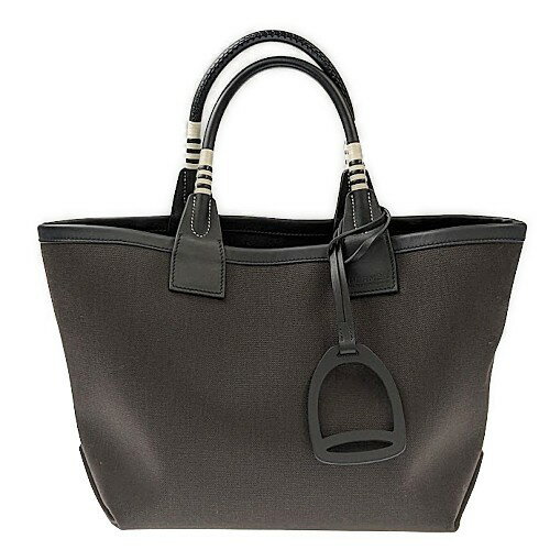HERMES　エルメス　スティープル25　U刻印　トワルアッシュ　レザー　エベンヌ　ブラウン　バッグ　トートバッグ　ハンドバッグのサムネイル