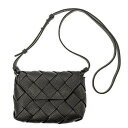 Bottega Veneta ボッテガヴェネタ イントレチャート フルグレインレザー メッセンジャーバッグ レザー ブラック バッグ ショルダーバッグ ユニセッ...