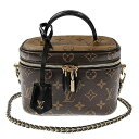 Louis Vuitton LV ルイヴィトン ヴァニティNV PM M45165 モノグラム・リバース レザー ブラウン ブラック バッグ 2WAY レディー¥(4)