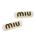 MIUMIU ミュウミュウ ヘアクリップ 5IF072 プレックス メタル ホワイト ブラック アクセサリー ヘアアクセサリー ファッション