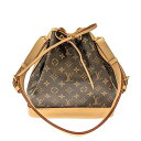 Louis Vuitton LV ルイヴィトン プチ・ノエ M46984 ICチップ反応有 モノグラム レザー ブラウン バッグ ショルダーバッグ