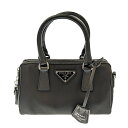 PRADA プラダ Re-Edition 2005 Re-Nylon 2WAYバッグ 1BB846 テスート サフィアーノ レザー ブラック バッグ ハンドバッ...