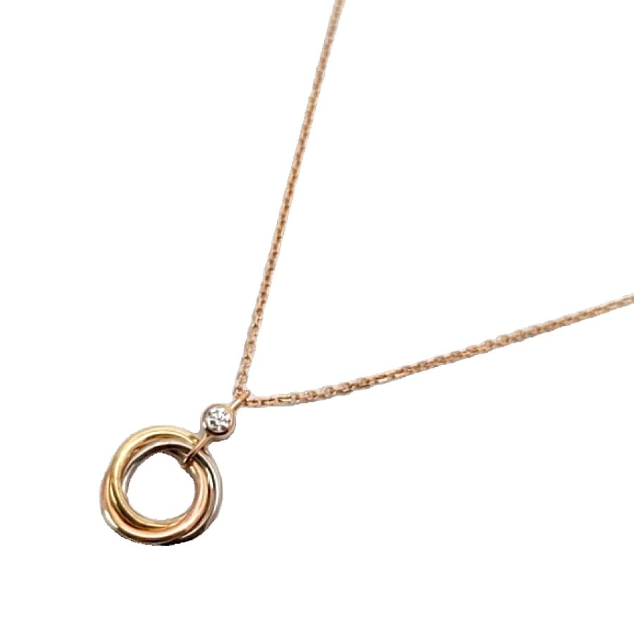 Cartier　カルティエ　トリニティ　B7223500　750　K18　スリーカラー　K18YG　K18PG　K18WG　ダイヤモンド　アクセサリー　ジュエリー　JW　宝飾品　レディース　ネックレス　BJ　ブランドジュエリー　付属品　箱　保証書のサムネイル